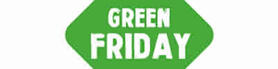 Logo Green Friday en blanc sur fond vert
